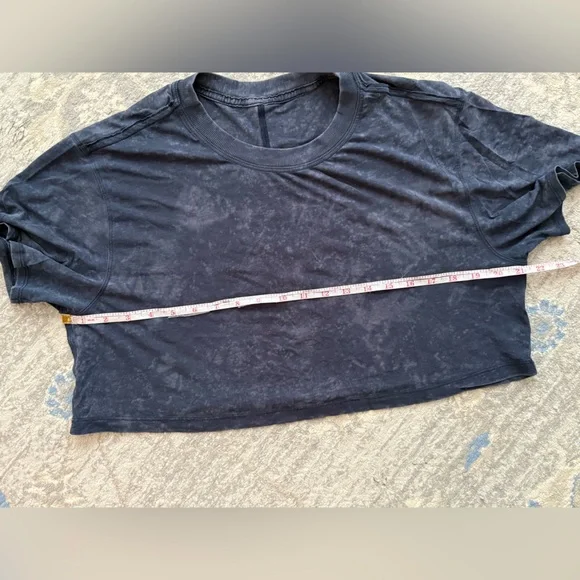 Lululemon All Yours Crop Tee *Wash Cloudy Wash True Navy - Picture 7 of 9